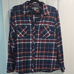 Natural Reflections Navy and Red Plaid Shirt